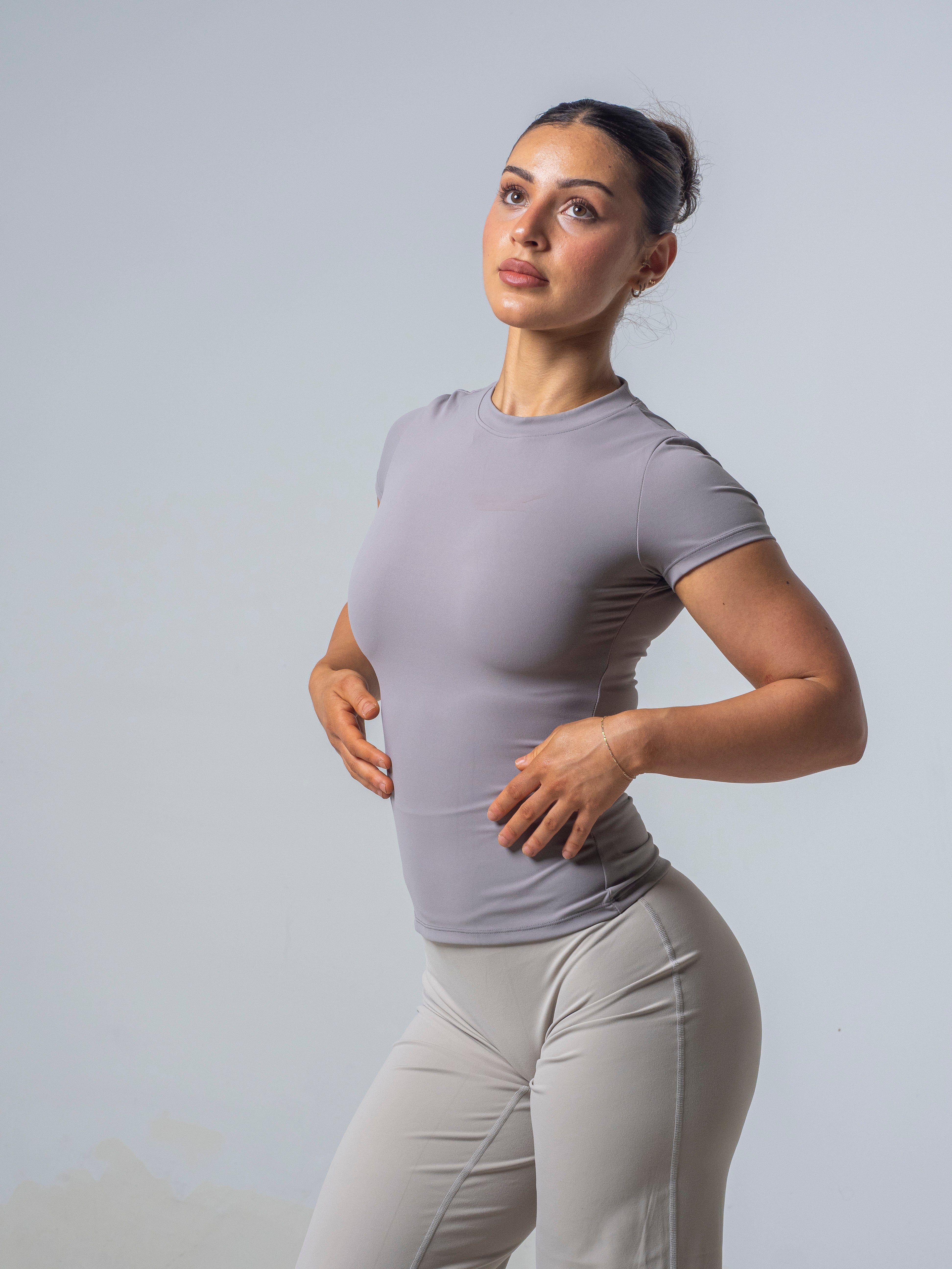 Seamless Half Sleeve Top - Ash