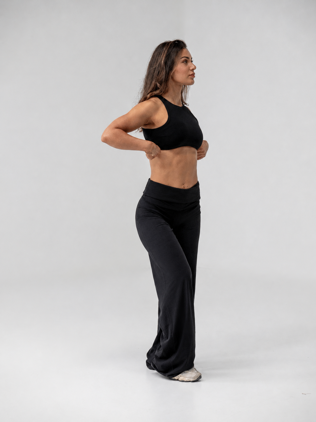 Fold Over Seamless Straight Leg Leggings - Midnight