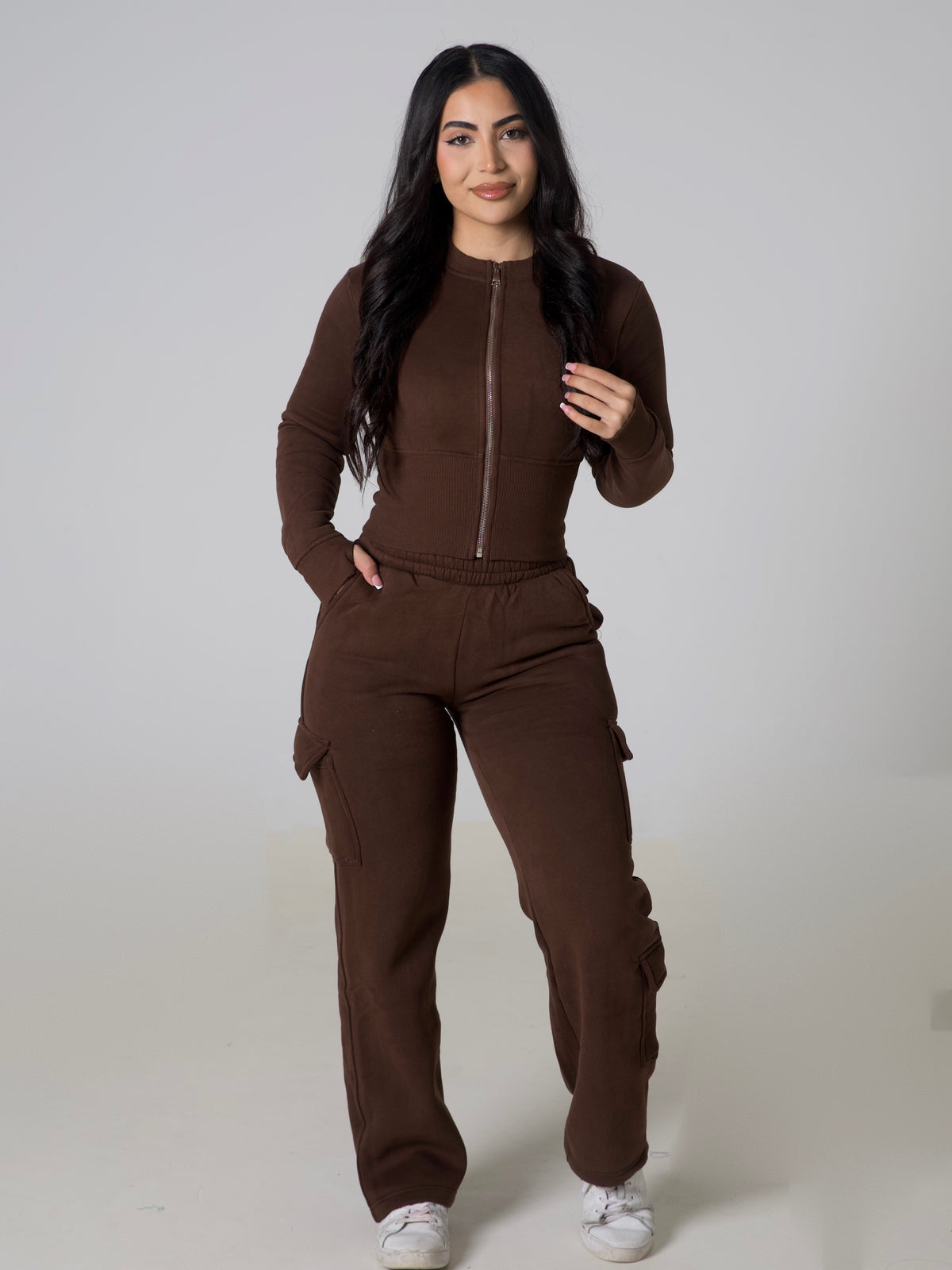 Contour Sculpt Zip Jacket - Espresso