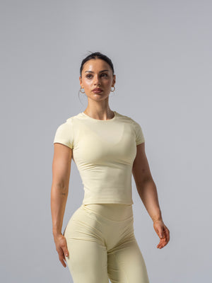 Seamless Half Sleeve Top - Lemon