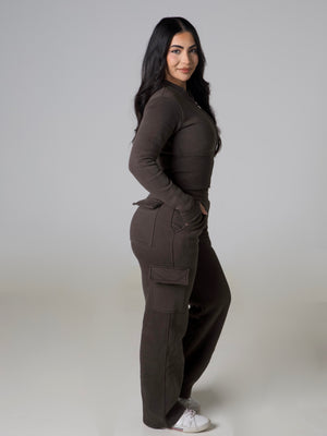 Contour Cargo Sweatpants - Dark Khaki