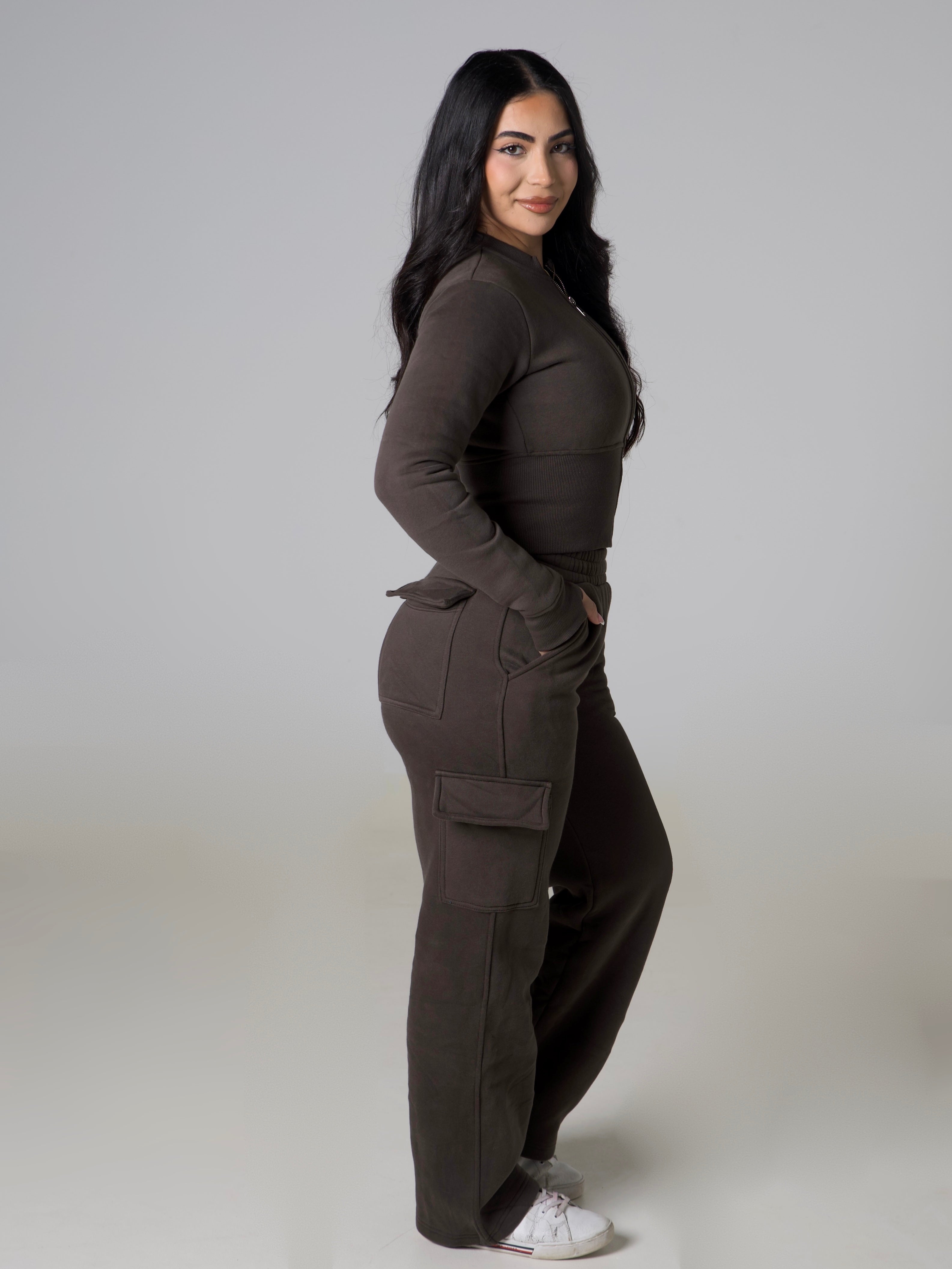 Contour Cargo Sweatpants - Dark Khaki