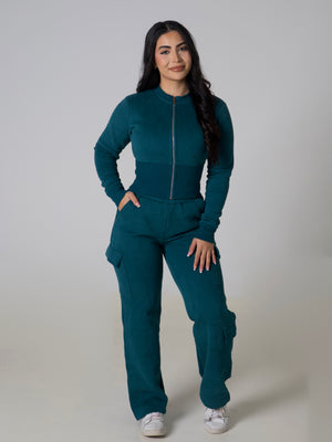 Contour Cargo Sweatpants - Teal
