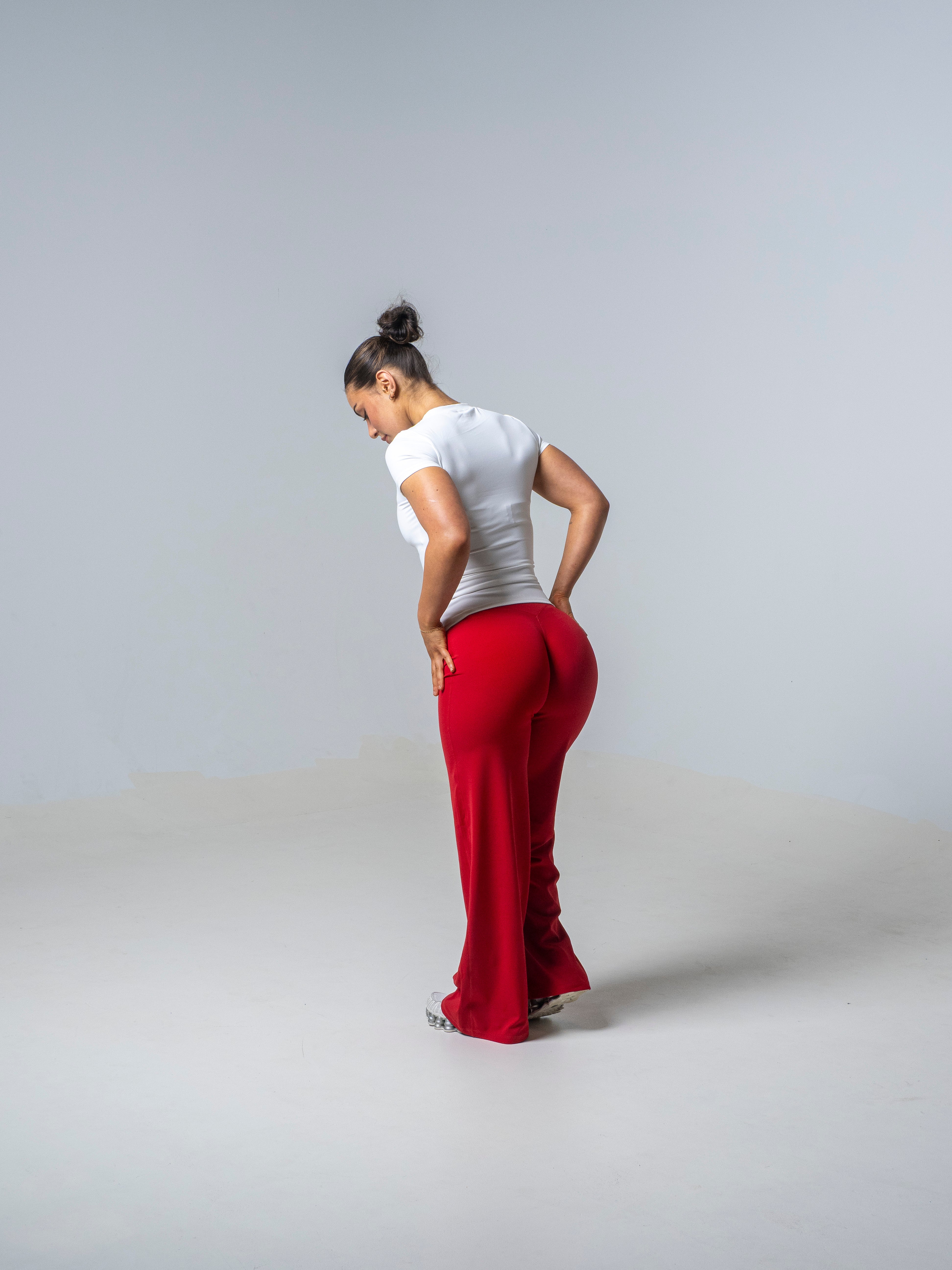 Seamless Straight Leg Leggings - Crimson