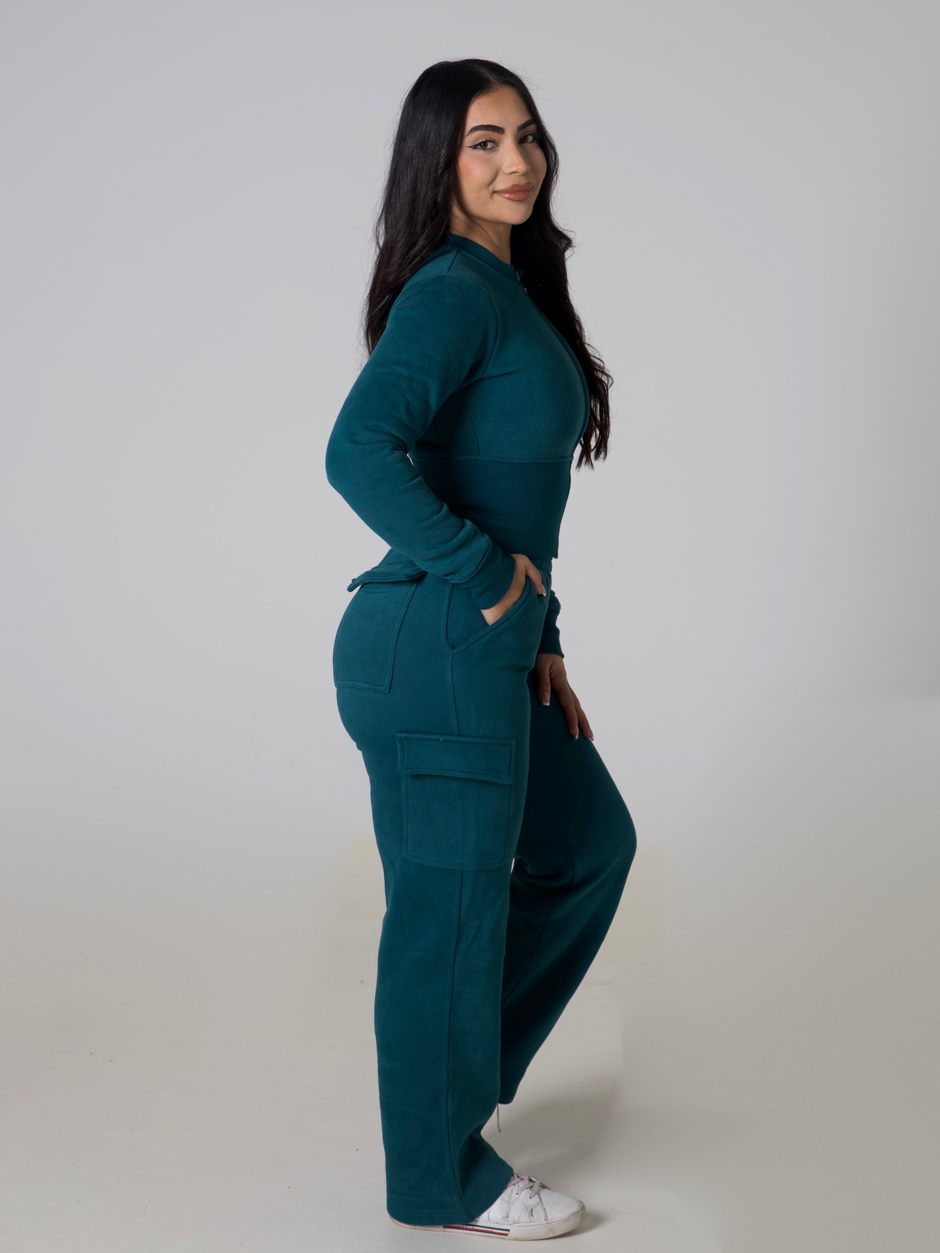 Contour Cargo Sweatpants - Teal