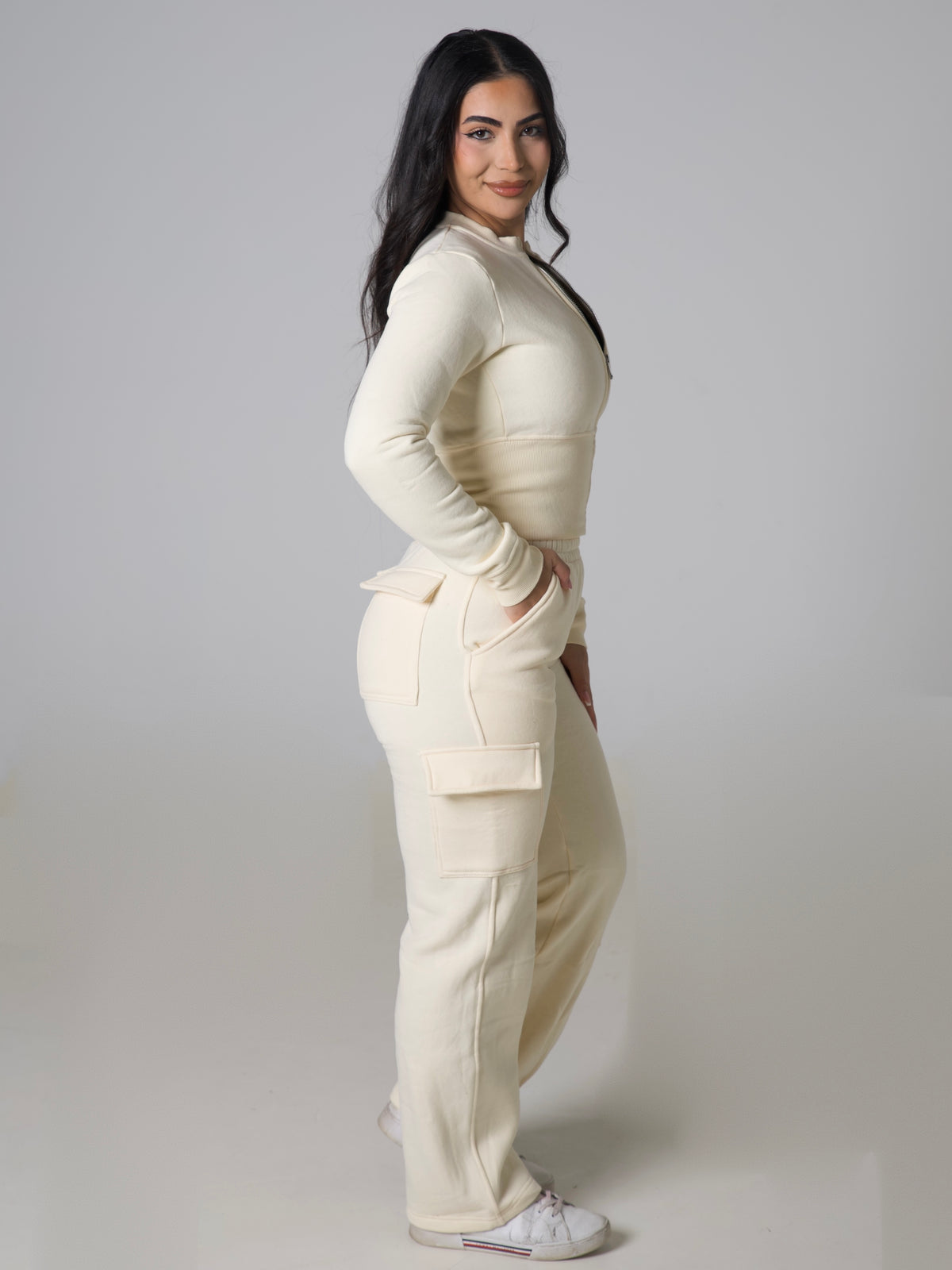 Contour Sculpt Zip Jacket - Vanilla