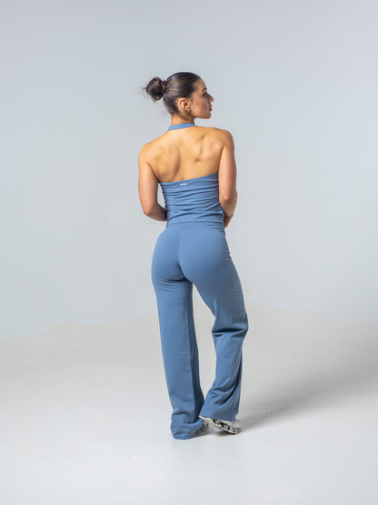 Sleek Seamless Halter Top - Steel
