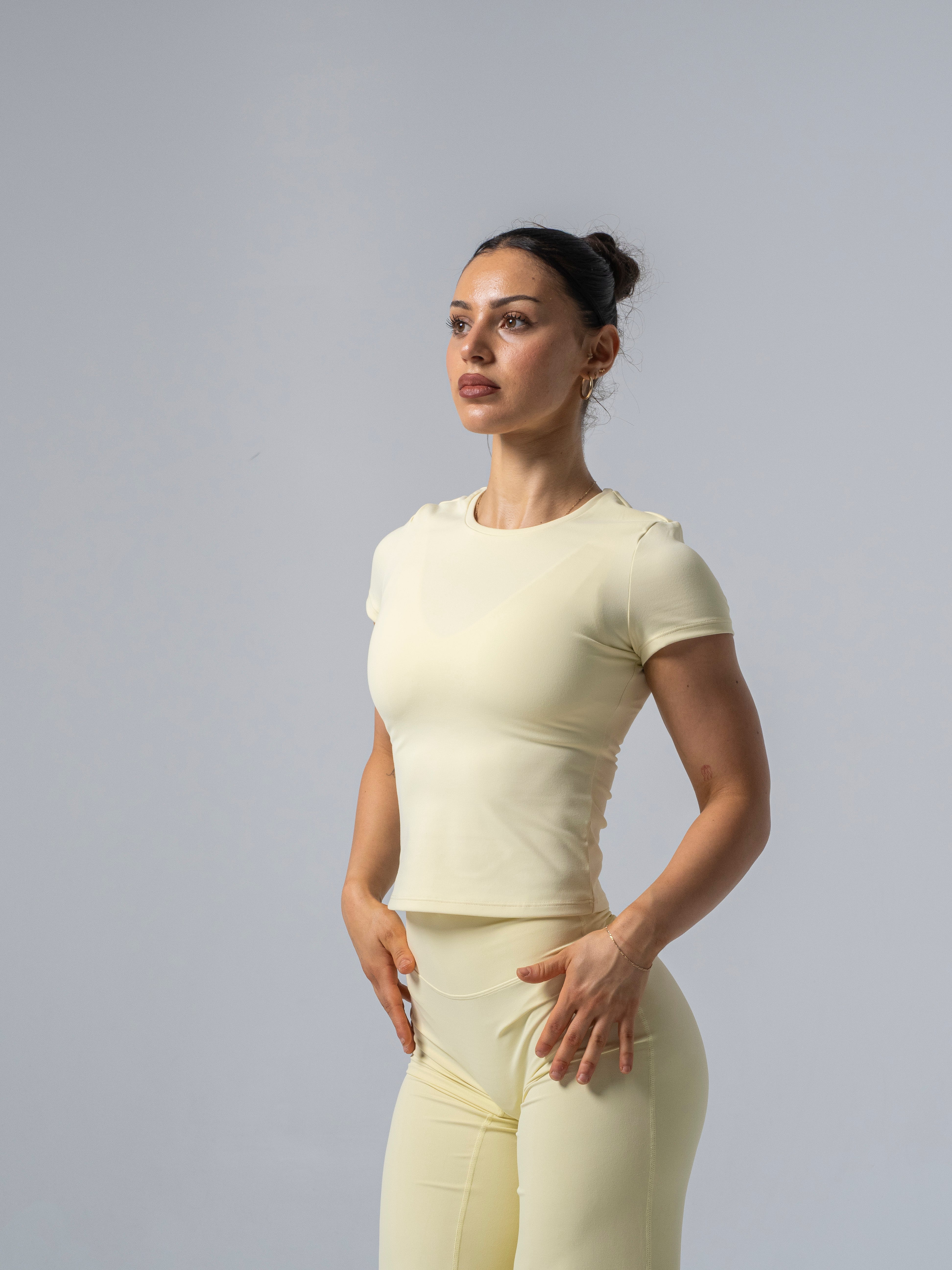 Seamless Half Sleeve Top - Lemon