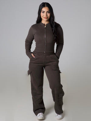 Contour Cargo Sweatpants - Dark Khaki