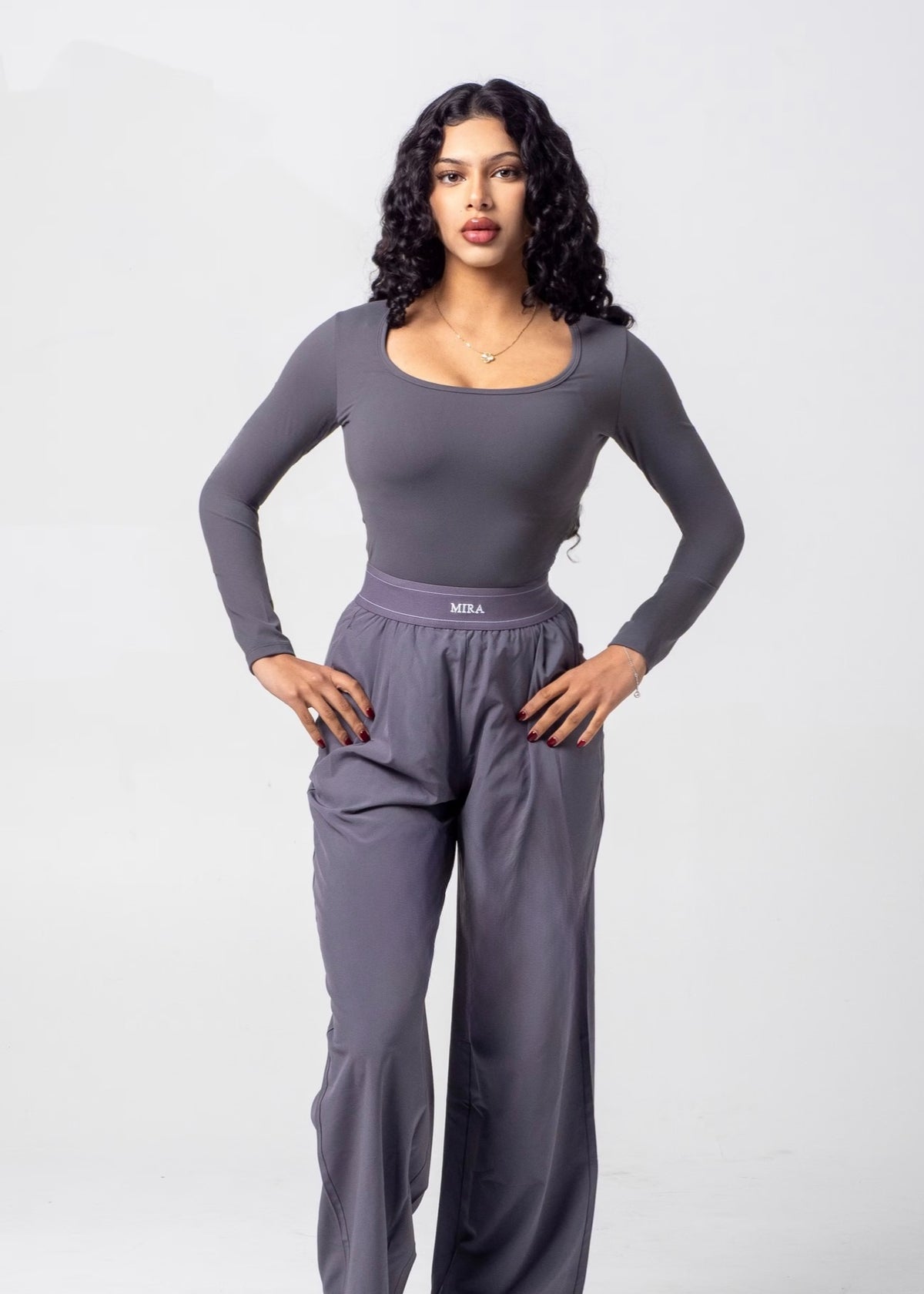 AURA Scoop Neck Top - Slate
