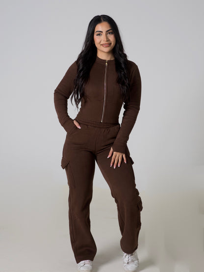 Contour Sculpt Zip Jacket - Espresso