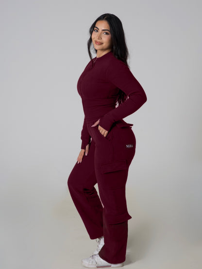 Contour Sculpt Zip Jacket - Wine