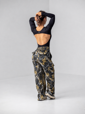 Contour Cargo Sweatpants - Black Camo
