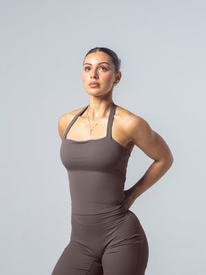 Sleek Seamless Halter Top - Umber