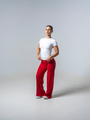 Seamless Straight Leg Leggings - Crimson