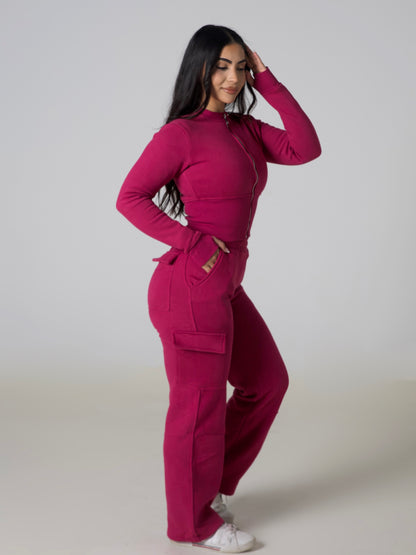 Contour Sculpt Zip Jacket - Berry