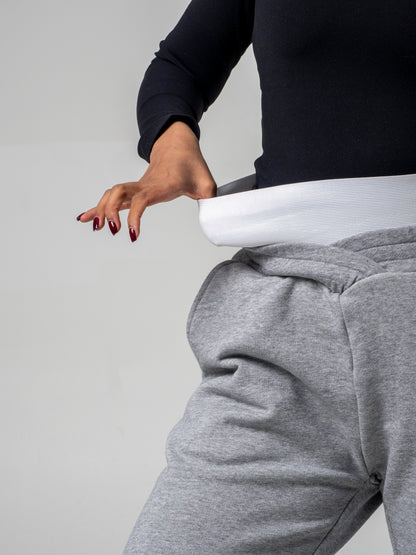 Double Waisted Cotton Flares - Marl