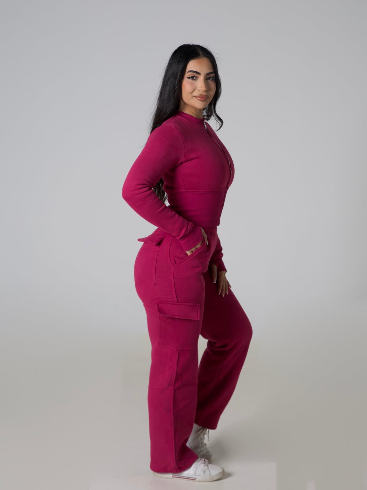 Contour Sculpt Zip Jacket - Berry