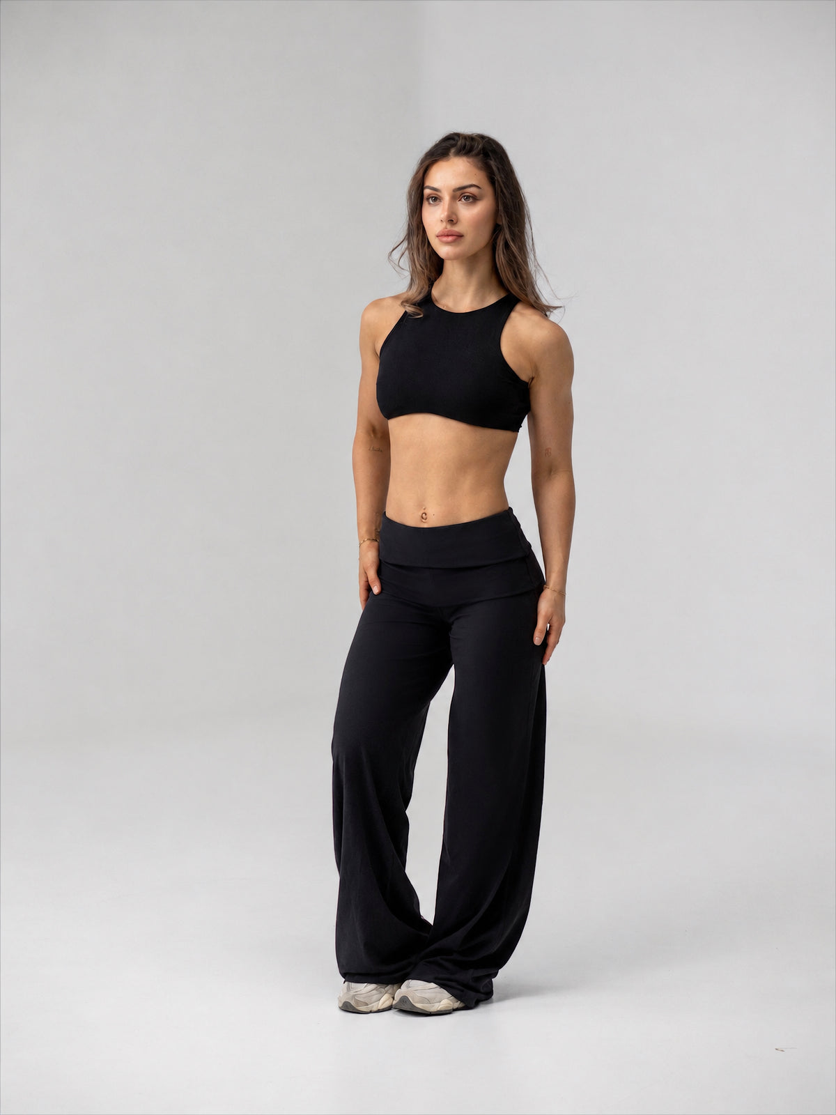 Fold Over Seamless Straight Leg Leggings - Midnight