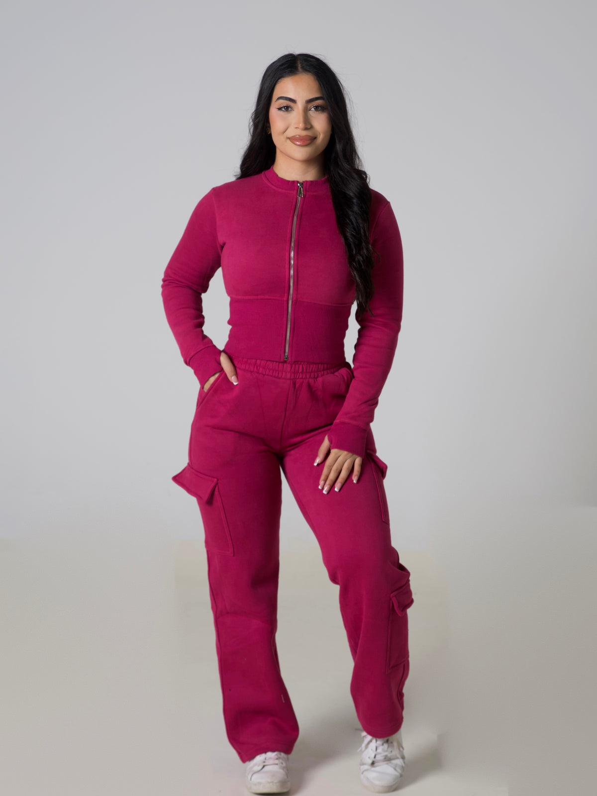 Contour Sculpt Zip Jacket - Berry