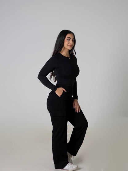 V Sculpt BBL Cargo Sweatpants - Midnight